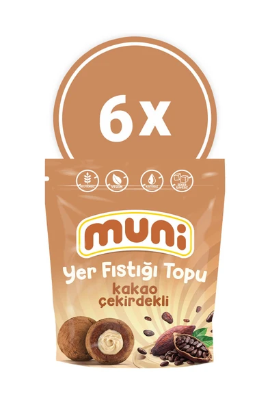muni Kakao Çekirdekli Yer Fıstığı Topu, 80 G X 6 Adet ürün görseli 1