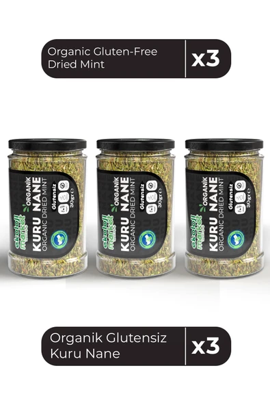 Ekoloji Market Organik Glutensiz Kuru Nane 30 Gr x3 / Organic Gluten-Free Dried Mint 30 Gr x3 ürün görseli 1