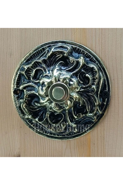 HOUSE2HOME El Yapımı Pirinç Kapı Zili Sarı Siyah ürün görseli 1
