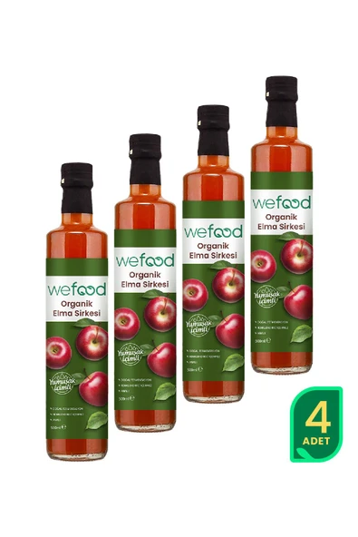 Wefood Organik Elma Sirkesi 500 ml 4'lü ürün görseli 1