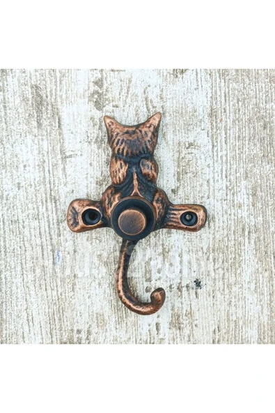 HOUSE2HOME El Yapımı Pirinç Kedi Kapı Zili. Bakır ürün görseli 1