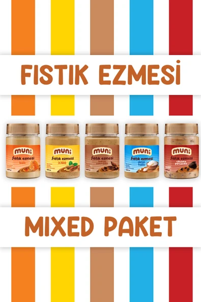 muni Fıstık Ezmesi, Mixed Paket, 300 G X 5 Adet ürün görseli 1