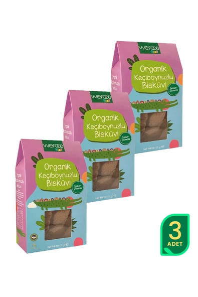 Wefood Kids Organik Keçiboynuzlu Bisküvi 55 gr 3'lü ürün görseli 1