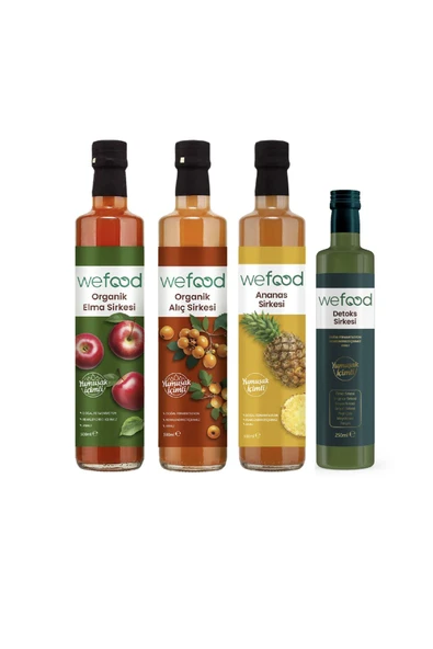 Wefood Doğal Fermantasyon Sirke Paketi (Elma-Alıç-Ananas-Detoks Sirkesi) ürün görseli 1