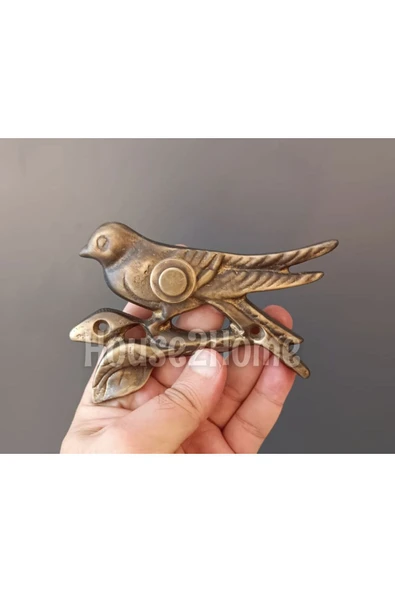 HOUSE2HOME El Yapımı Pirinç Kuş Kapı Zili Antik Sarı ürün görseli 1