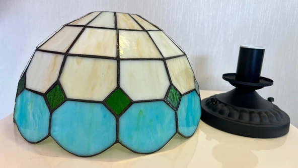 Yüceeller Tavan Vitray Avize 30cm 12" Yeşil - Resim 2