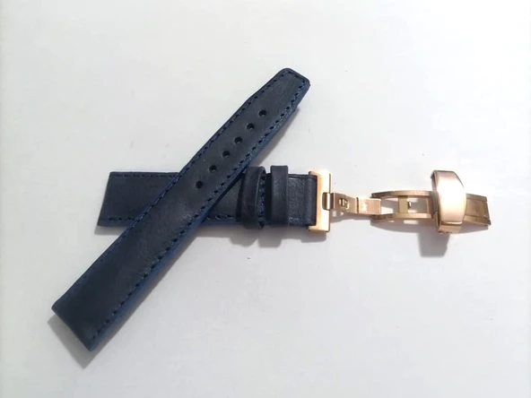 Fado Her Saate Uygun  Kelebek  Toka  20 mm   Hakiki Deri (242) ROSE TOKA  MAVİ ürün görseli 1