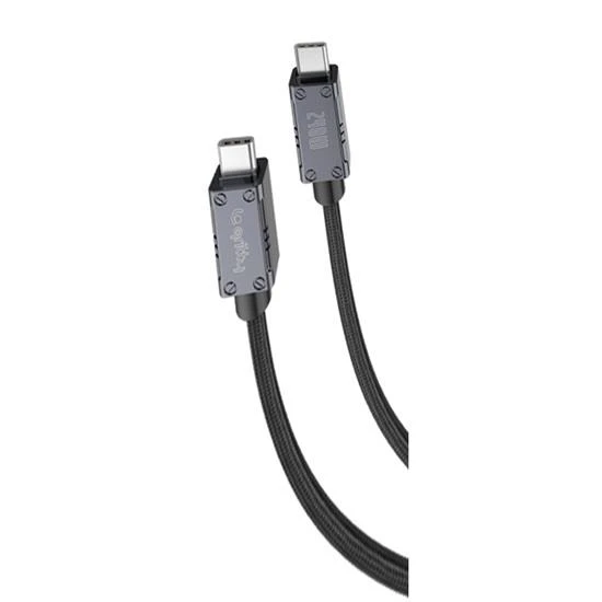 Gritty 240W Akım Korumalı Süper Hızlı Şarj Örgülü Type-C to Type-C Şarj kablosu 200cm Siyah (GL-MAX240) ürün görseli 1