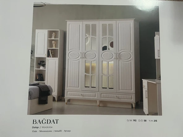 BAĞDAT MDF 4 KAPILI DOLAP ürün görseli 1