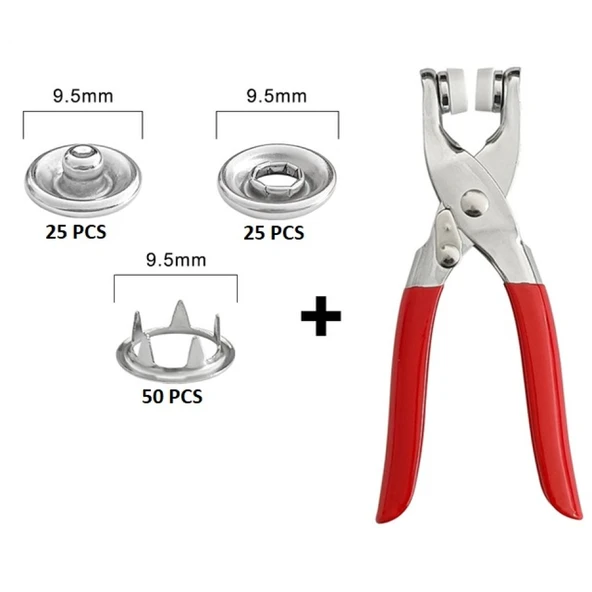 Metal Çıtçıtlı Düğme Pensesi ve Düğmesi (25 Set) ürün görseli 1