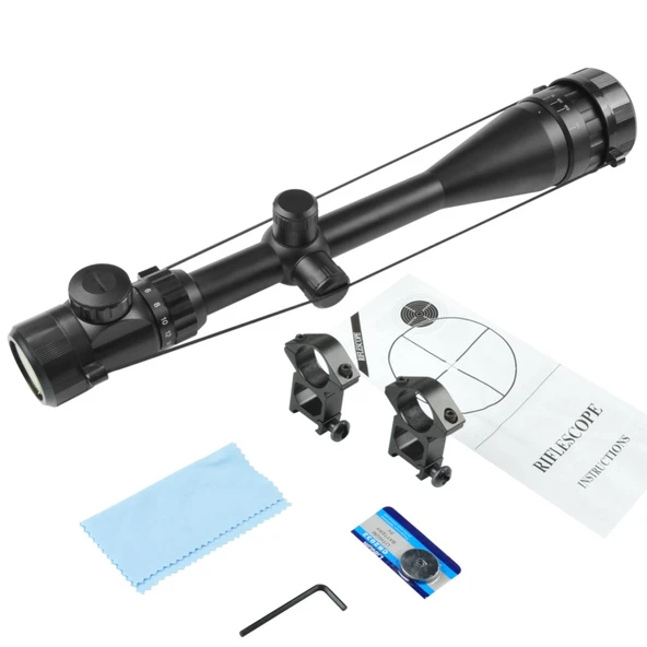 Yüksek Kaliteli 4-16X50Aoeg Zoomlu Çift Işık Kırmızı Yeşil Kaynaklı Tüfek Dürbünü B ürün görseli 1