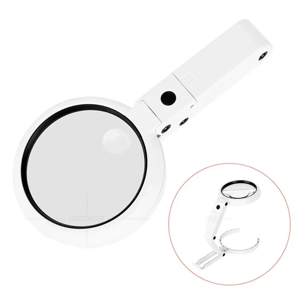 Usb Şarj Edilebilir Katlanabilir 3.5 - 10X Büyüteç 8 Ledli Masa Ve Eliçin Büyüteç FS90RC ürün görseli 1