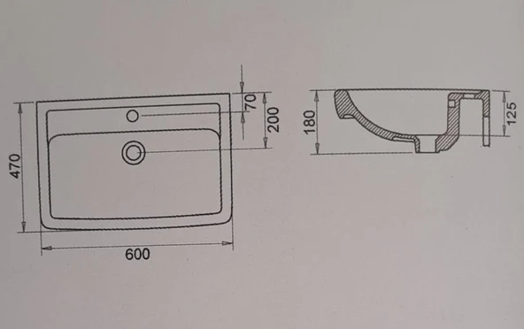 Q60cm LAVABO TURAVİT - Resim 2