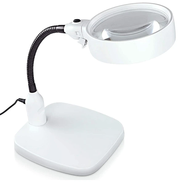 Masaüstü 10X Led Işıklı Büyüteç Okuma El Sanatları Onarım Büyüteç 7765 ürün görseli 1