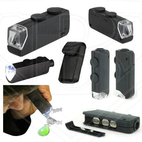 Mini 60X 100X Zoom Lens Odak Takı Led Cep Mikroskop Büyüteç ürün görseli 1