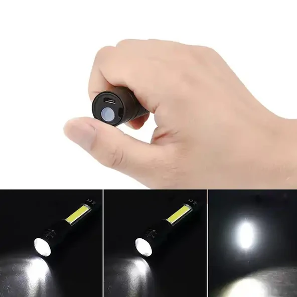 MİNİ ÇOK GÜÇLÜ ŞARJLI EL FENERİ (XPE-COB LED ) WATTON WT-030 ürün görseli 1