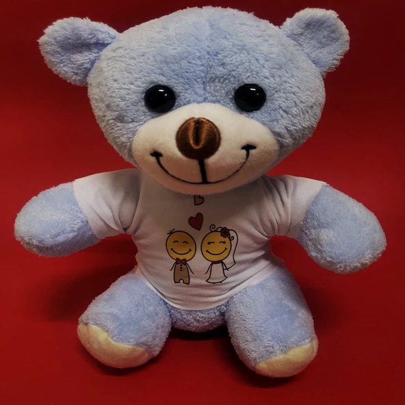 Mutlu Çift Tişörtlü Peluş Ayı ürün görseli 1