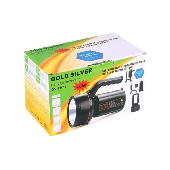 GS-2671 Şarjlı El Feneri 40W+28 SMD LED Projektör ürün görseli 1