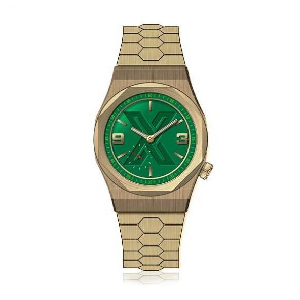 X WATCH X-E GOLD GREEN 42 MM ERKEK KOL SAATİ ürün görseli 1