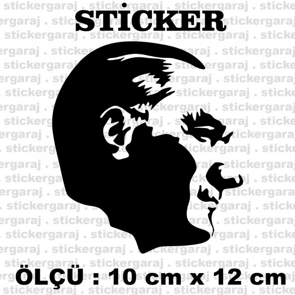mustafa kemal atatürk 2 adet sticker - Araba motosiklet kask buzdolabı cam otomobil atv laptop tablet duvar stickerı ürün görseli 1