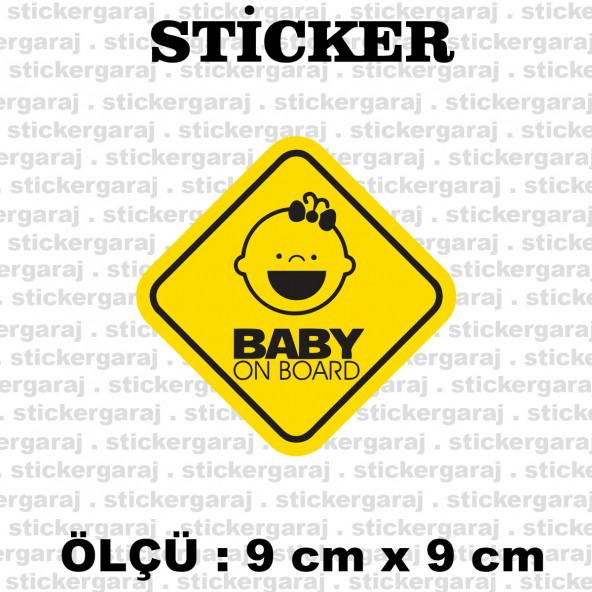 arabada bebek var 2 adet sticker - Araba motosiklet kask buzdolabı cam otomobil atv laptop tablet duvar stickerı ürün görseli 1