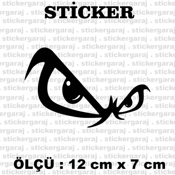 Kızgın göz 2 adet sticker - Araba motosiklet kask buzdolabı cam otomobil atv laptop tablet duvar stickerı ürün görseli 1