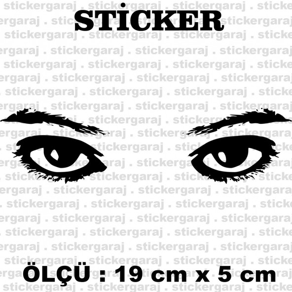 kadın göz 2 adet sticker - Araba motosiklet kask buzdolabı cam otomobil atv laptop tablet duvar stickerı ürün görseli 1
