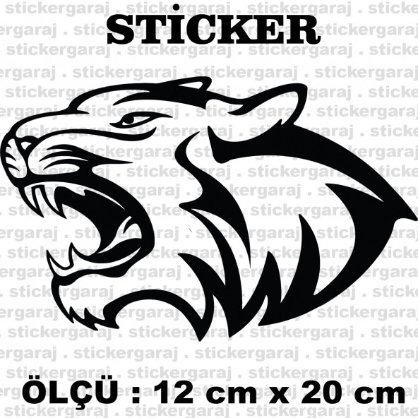 büyük kedi kaplan 2 adet sticker - Araba motosiklet kask buzdolabı cam otomobil atv laptop tablet duvar stickerı ürün görseli 1