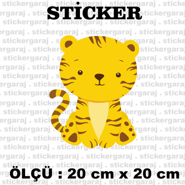 yavru bebek kaplan 2 adet sticker - Araba motosiklet kask buzdolabı cam otomobil atv laptop tablet duvar stickerı ürün görseli 1
