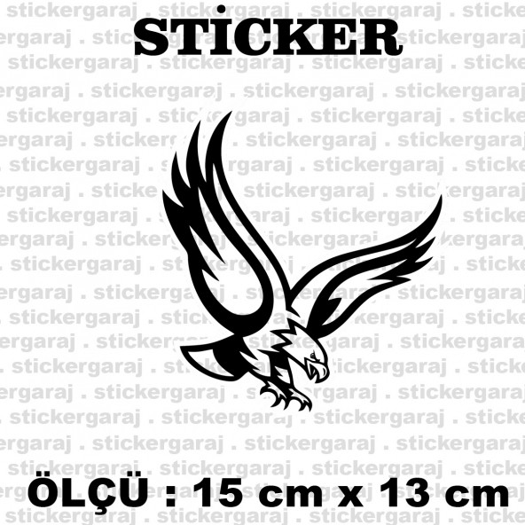 yırtıcı kuş 2 adet sticker - Araba motosiklet kask buzdolabı cam otomobil atv laptop tablet duvar stickerı ürün görseli 1