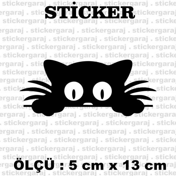 yavru sevimli bakan kedi 2 adet sticker ürün görseli 1