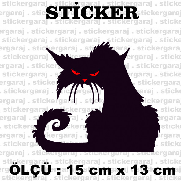pis lekeli kedi 2 adet sticker - Araba motosiklet kask buzdolabı cam otomobil atv laptop tablet duvar stickerı ürün görseli 1
