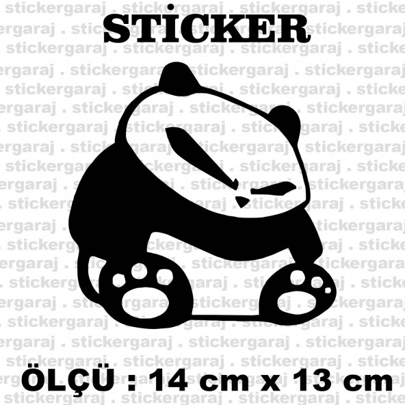 sevimli hayvan panda 2 adet sticker - Araba motosiklet kask buzdolabı cam otomobil atv laptop tablet duvar stickerı ürün görseli 1