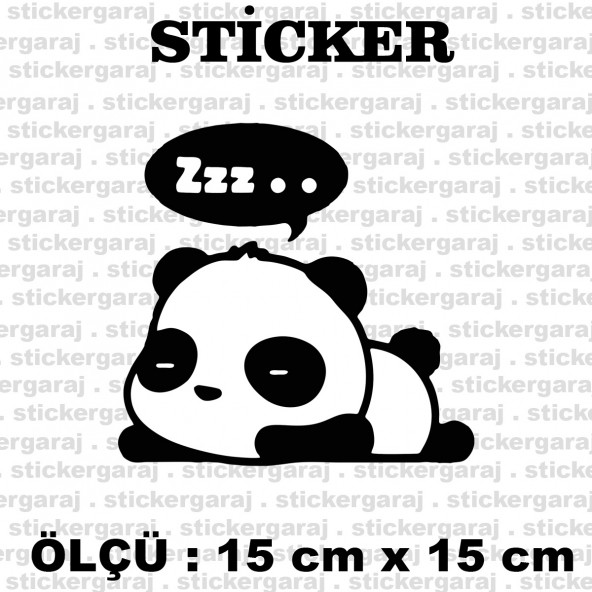 uykulu panda sevimli hayvan 2 adet sticker ürün görseli 1