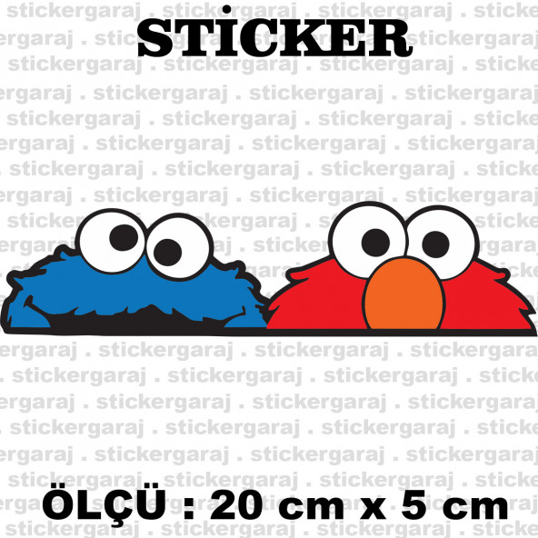 sevimli yaratık 2li renkli 2 adet sticker ürün görseli 1
