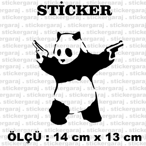 silahlı artist psikopat panda 2 adet sticker ürün görseli 1