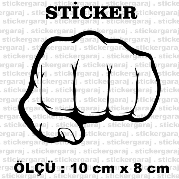 yumruk güç el  2 adet sticker - Araba motosiklet kask buzdolabı cam otomobil atv laptop tablet duvar stickerı ürün görseli 1