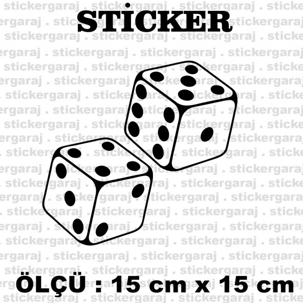 kumarbaz zar şanslı 2 adet sticker - Araba motosiklet kask buzdolabı cam otomobil atv laptop tablet duvar stickerı ürün görseli 1