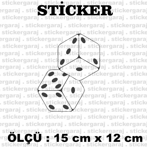 oyun zar tavla poker 2 adet sticker - Araba motosiklet kask buzdolabı cam otomobil atv laptop tablet duvar stickerı ürün görseli 1