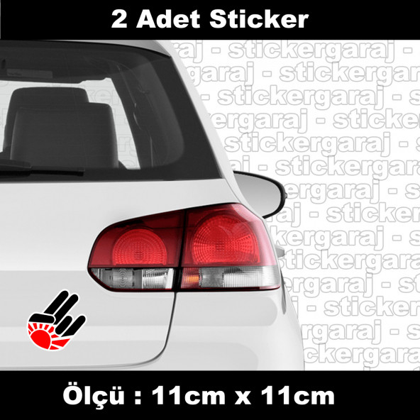 el parmak logo tuning japon 2 adet sticker ürün görseli 1