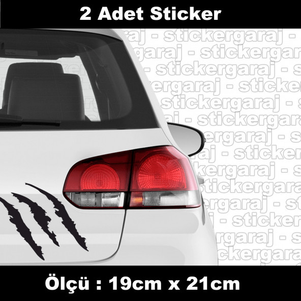 tırnak pençesi 2 adet sticker - Araba motosiklet kask buzdolabı cam otomobil atv laptop tablet duvar stickerı ürün görseli 1