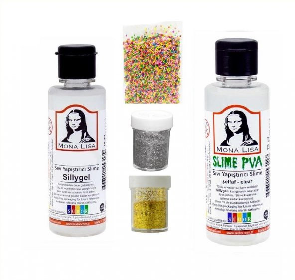Slime Seti Şeffaf Renk 70 ML Renkli Slaym Südor Sılaym Seti 70 ML Slime Borax ürün görseli 1