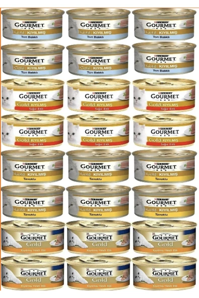 Gourmet Kıyılmış Karışık Kedi Konserler 85. Gr 24 Lü Paket ürün görseli 1