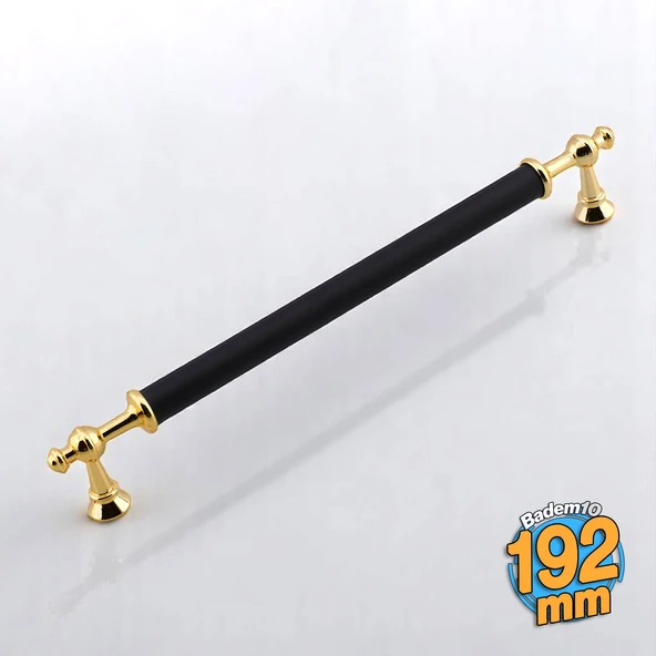 Melis (192 mm - 19.2 cm) Siyah Gold Metal Mobilya Mutfak Çekmece Dolap Dolabı Kulbu Kulpu Kulpları ürün görseli 1