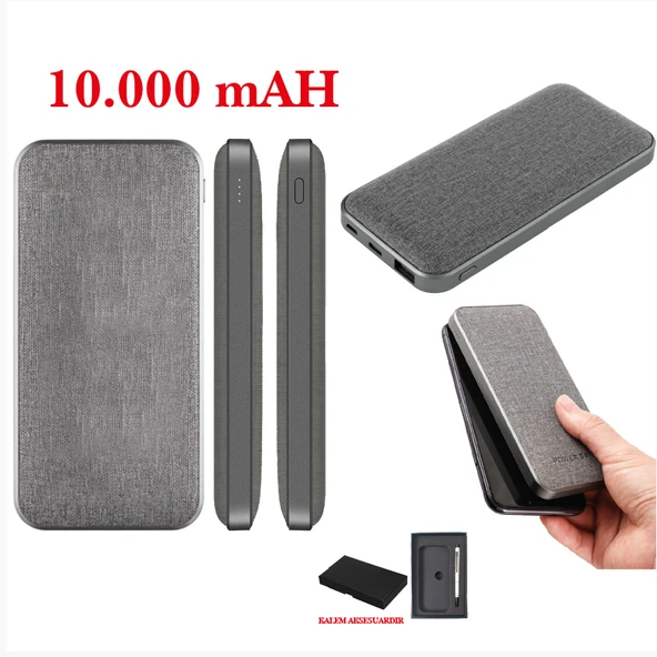 VIP Deri Powerbank: Çift Giriş (Mikro/Type-C), LED Gösterge 10.000 mAh ürün görseli 1