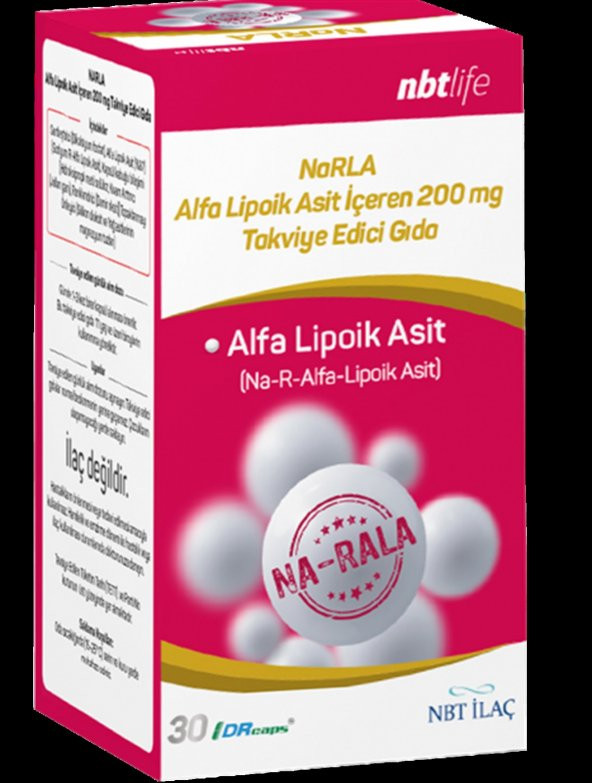 NBT Life NarRLA Alfa Lipoik Asit 30 Kapsül (Alpha Lipoic Acid) ürün görseli 1