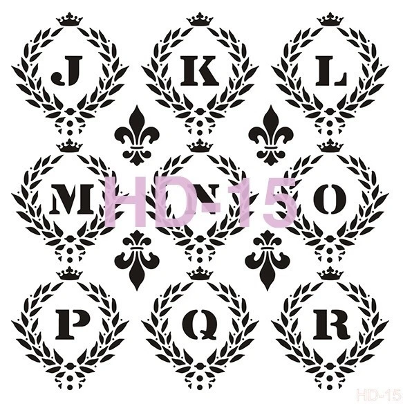 HD015 Home Dekor Stencil 45x45 ürün görseli 1