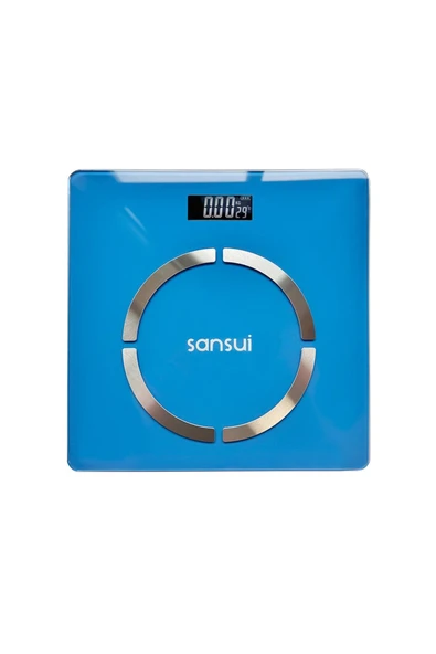 SANSUI Mavi Akıllı Bluetooth Dijital Tartı Mavi Pilli İthalatçı Garantili Cam 2 Yıl Yok ürün görseli 1