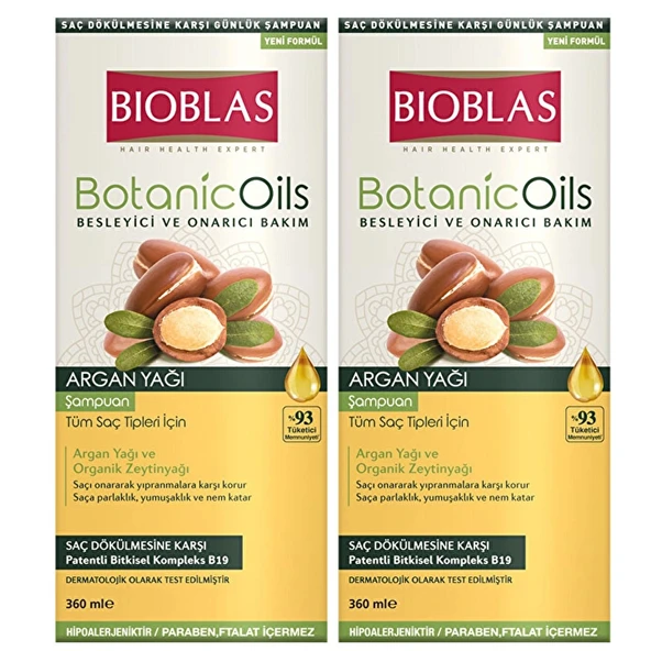 Bioblas Botanic Oils Argan Yağlı Şampuan 360 ml 2 ADET ürün görseli 1