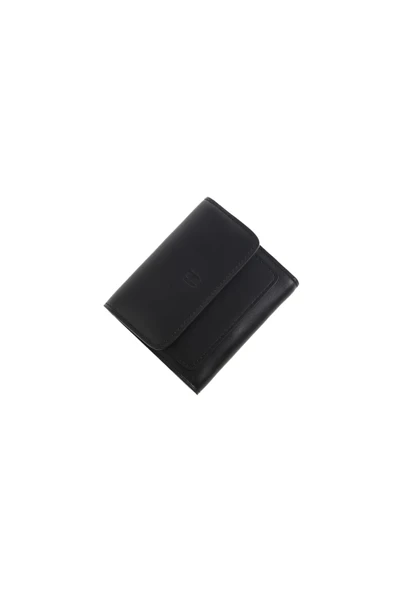 Kadın Hakiki Deri Büyük Cüzdan Kapaklı Fermuarlı RFID Korumalı Eleanor Siyah ürün görseli 1